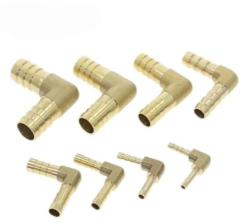 Messing-Schlauchverschraubung, Kupplungswinkel, gleich große Reduzierung, Widerhaken, 4 mm, 16 mm, Schlauchkupplung mit Widerhaken, 16 mm