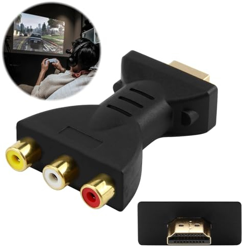 Convertidor HDMI a RCA de 1080p de alta definición HDMI a AV, interfaz chapada en oro, rojo, blanco, amarillo, video, audio, macho, hembra, RGB, RCA, convertidor de componentes para TV, portátil,