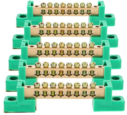 HOMOCONO 5piezas Bloques De Terminal De Para Conexiones Eléctricas Barra y Alta Conductividad y Seguridad Instalación Para Caja De Distribución