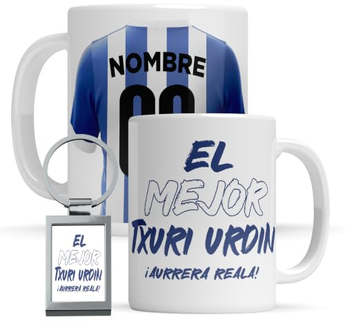Taza personalizada Real Sociedad - Regalo Original para aficionados del Futol - Personaliza tu taza de desayuno - Taza de Desayuno café