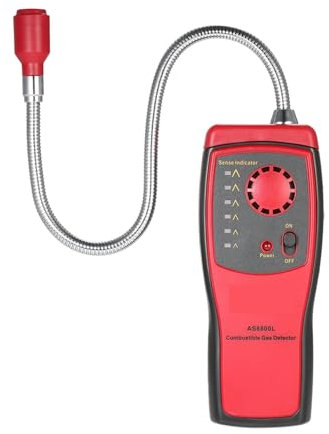 Analizador de Gases, Detector portátil de gas combustible AS8800L for automoción, minicomprobación con alarma sonora y luminosa Resistente Al Agua, Al Polvo y a Las Explosiones