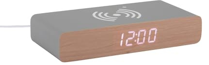 Karlsson Wecker Retro Flat Led - Mausgrau - 16.1x7.6x3cm | Rechteck - skandinavisch - MDF - Wecker für Schlafzimmer