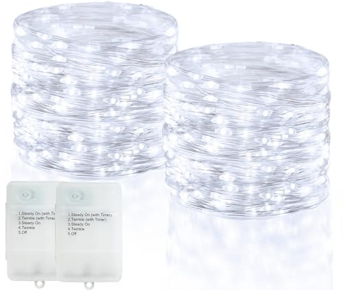 2 Stück Lichterkette Batterie Timer 5M 50 LED Weihnachten Lichterkette