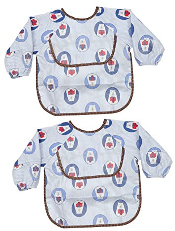 HAMPPLIES 2piezas Baberos Bebe Bolsillo Baberos De Alimentación Infantiles Impermeables y