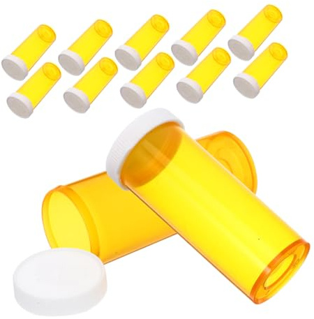 Zerodeko 12stücke Tragbare Pillendose aus Kunststoff Medikamentenaufbewahrungsflasche Reise-pillendose Tablettenbehälter Pillenhalter mit Wasserdichtem Verschluss Leere Pillenfläschchen Med