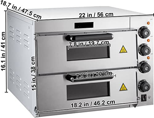 Forno Pizza Commerciale 14Pizzaiolo multiuso Double Deck Layer 1950/3000W for pasticceria casalinga al ristorante(1950W)
