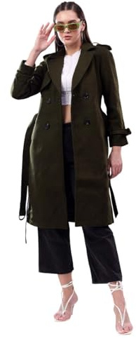 KOTTY Blazer suave al tacto para mujer para escritorio o cena, Verde oliva_170, 34