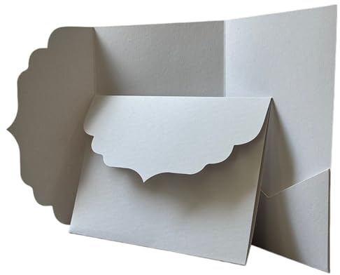 Hochzeitskarte Leere Pocketfold-Karte Einladung DIY Hochzeit Papierumschlag, DIY Einladung Fur Hochzeit(White)