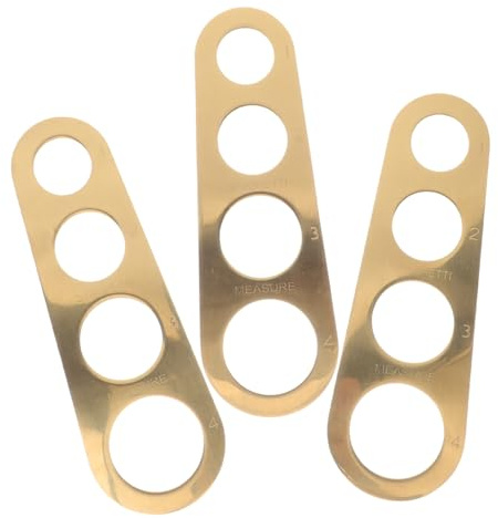 Mobestech 3 pièces Règle à Spaghettis Acier Inoxydable pour Contrôle Portions Pâtes Outil Compact Mesure Quantité Spaghetti Cuisine Or