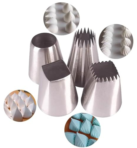 beccucci sac Set di beccucci for pasticceria grandi, 4 pezzi in acciaio inossidabile, beccucci for decorare torte, utensili da forno for biscotti, kit for decorare cupcake bocchette sacs
