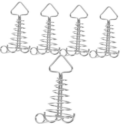 HONITANO 5 Piezas Hebillas de Resorte para Tienda Camping Acero Inoxidable Resistente Viento Tensores para Cuerdas Accesorios para Toldos y Carpas Exteriores Fáciles de Instalar y