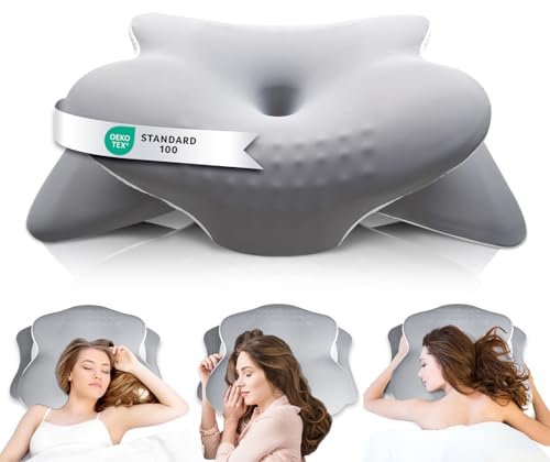 Asbtos Kissenbezug für Nackenkissen Kopfkissen [ Optimierte Wärmeableitung und Feuchtigkeitsregulierung] 84% Nylon, 16% Spandex | Weich, Elastisch & Kuschelig | Ersatzbezug | Grau
