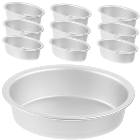 Toyvian 10 piezas Molde para Hornear Ovalado Molde Pastel Antiadherente de Aluminio Queso y Pudín Bandejas Pequeñas para Repostería Doméstica y Profesional