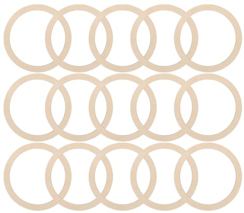 Alipis Lot de 20 Anneaux Bois Vierges en Bois Non Finition, Cercle Rond pour Bijoux et Décoration Maison, Bricolage Polyvalent