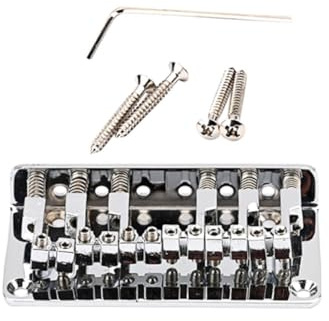 ARTSEWPLY E Gitarren Steg Metall 78mm für 6 Saitige Gitarre Silber Chrom Gitarrensattel Ersatzteil Zur Saitenfixierung und Klangoptimierung