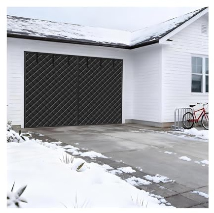 Moustiquaire pour porte d'entrée, Kit de rideau d'isolation magnétique for porte de garage multicolore, plusieurs tailles(Black,16x10FT(4.88x3.05m))