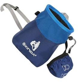QUXVUIS Chalkbag Eimer für Felsklettern und Bouldern. Konstruktion für schnellen Zugriff, weich und strapazierfähig. Verstellbar bis 105 cm. Geeignet für Kletterausrüstung,