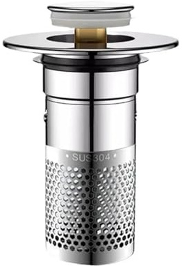 Stainless Steel Floor Drain Filter Washbasin Anti Odor Pop-Up Bounce Core Basin Stopper Hair Catcher Shower Sink Strainer for Bathroom Sinks