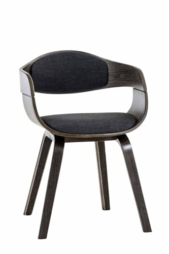 CLP Esszimmerstuhl ergonomisch Kingston,Lehnstuhl mit umlaufender Rückenlehne, Holzgestell belastbar bis 150 kg Farbe grau/dunkelgrau