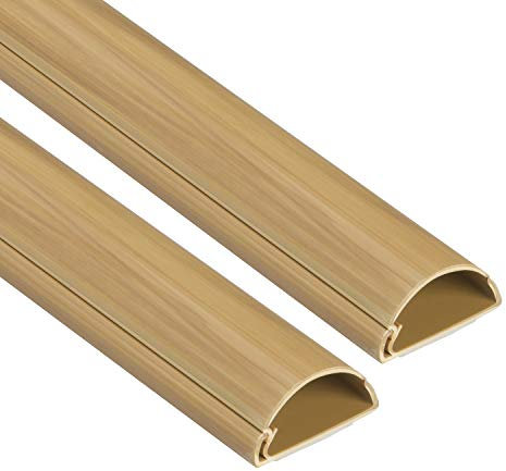 D-Line 30x15mm Moulure Décorative en Demi-Cercle | 1D3015O-2PK | Goulotte Électrique | Cache-Câble | 2 x 1m Longeurs, Effet Chêne