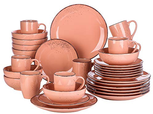 vancasso Série Navia Assiettes Service de table, Service Vaiselle 32 Pièces pour 8 Personnes,Design Modern