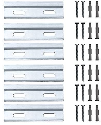 sossai® Dexo Kurzschienen Set | Länge 10 cm | 6x Kurzschiene + Schrauben + Dübel | zum Aufhängen von Küchen-Hängeschränken