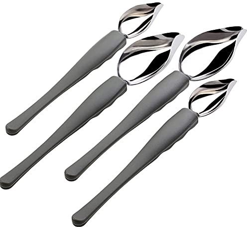 Nuyoah Dekorierlöffel Edelstahl Dekorationslöffel Set Dekolöffel Saucenlöffel Schokoladenlöffel DIY Kuchen Schokolade Gebäck Dekorieren Bleistift Löffel Werkzeuge 4 Stück(4)