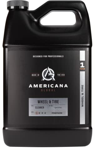 Americana Global Wheel & Tire Cleaner, 1-Gallon - High Foaming 2-in-1 Formula for Brake Dust, Grime, and Dirt