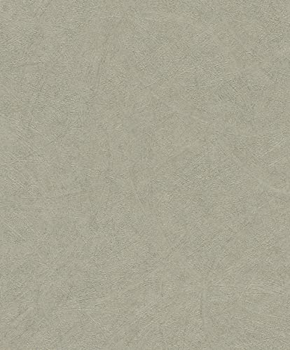 Rasch Tapeten 520279 - Vliestapete in Grün-Gold mit 3D Struktur und Used-Look aus der Kollektion Concrete - 10,05m x 0,53m (LxB)
