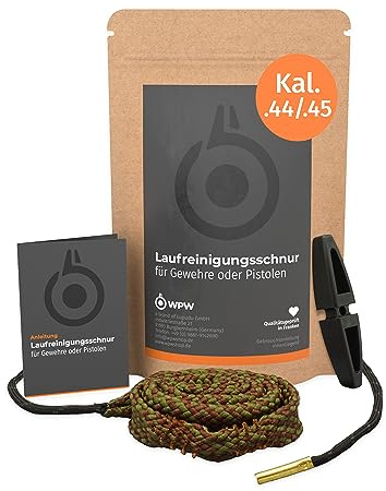 WPW Laufreinigungsschnur als Waffenreinigungsset & Laufreiniger für Pistole & Revolver, Kaliber .22, Kaliber 7,65 mm, Kaliber 9mm & Kaliber .357 Magnum, Kaliber .40, Kaliber .44 & Kaliber .45