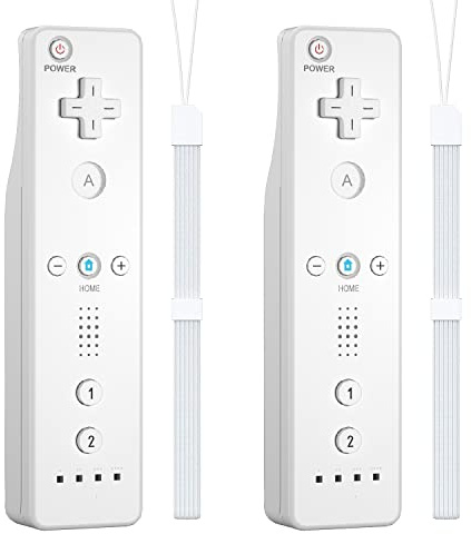 GLOWANT Lot de 2 manettes sans fil de rechange pour manette Wii compatible avec console Wii/Wii U avec dragonne et étui en silicone