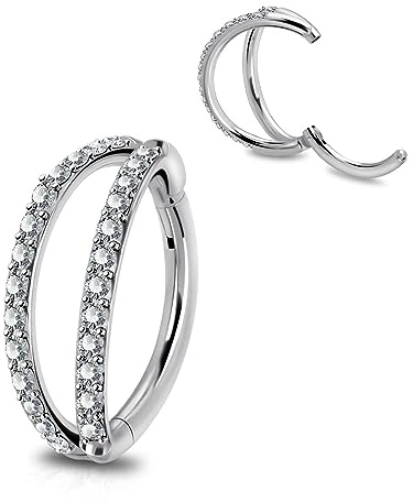 Longbeauty G23 Titan Segmentring Piercing 6mm-8mm 16G 18G Klicker Hoops Helix Conch Ohrring Scharnier Knorpel Creolen Tragus Daith Septum Nasenringe Labret Lippenpiercing Nostril Schmuck