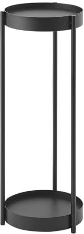 YAMAZAKI 4367 TOWER 2Tiered Plant Stand with Caster, black, Steel / Polypropylene / Nylon, 25 x 26.5 x 70 cm