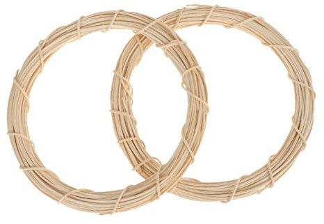 Garneck 2stücke DIY Rattan Kranz Ringe Handgemachte Girlandenringe Aus Rattan Für Partydekoration Naturmaterial Für Zimmer Und Fensterdekoration