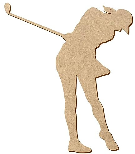 MDF Golf Spielerin Golferin 2 - Deko Basteln 5-50 cm, Pack mit:25 Stück, Höhe:19cm hoch