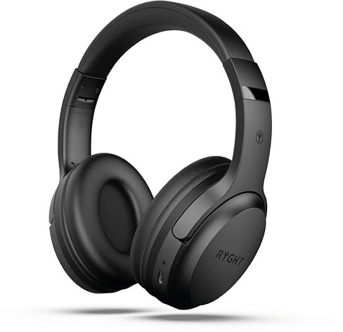 RYGHT – TEMPO – Casque sans fil – Son stéréo clair, 20H d’autonomie – Pliable, léger, commande contrôle musique, volume, répondre aux appels, activer assistant vocal, oreillettes rembourrés – Noir