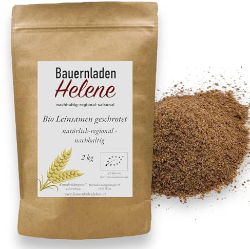 2 kg Bio Leinsamen geschrotet, Leinsamen, im 2Kg Vorteilspack