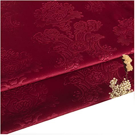 Geprägter Samtstoff Möbelstoff Meterware 140cm Breit im Vintage-Stil für Polster, Heimdekoration, Näharbeiten, Sofa-Stuhlbezug, Vorhang(Color:ROT)