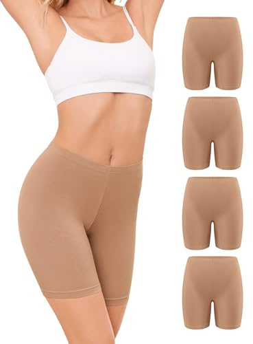 VOENXE Cykelbyxor, dam, korta, bomullsboxershorts, trosor, anti-skavning, pojkarshorts, sportbyxor, leggings, kvinnor, cyklist, sportshorts, magkontroll, ogenomskinlig, hotpant yoga, underbyxor, under