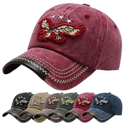 Baynetin Baseball Kappe Basecap Unisex Einstellbare Retro Baseball Hut, Baumwolle Sommerhut Sonnenhut Sportlicher Draußen Kappen Hüte Gestickte Eagle Verstellbar Sonnenschutz
