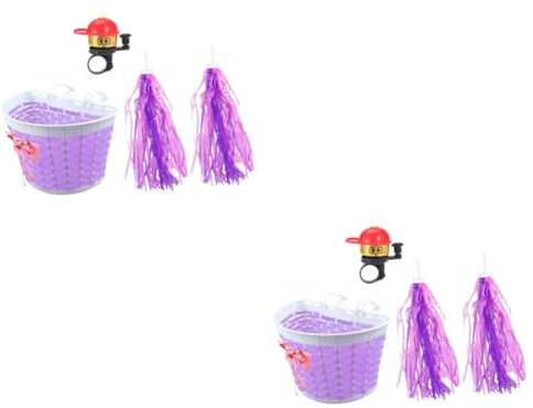 Kisangel 8stücke Teiliges Junge Mädchen Fahrradkorb-Set Mit Glocken Und Streamern Dekorative Lenkerzubehör Für Jungen Und Mädchen Geeignet Für Fahrräder Und Scooter Korb Streamer