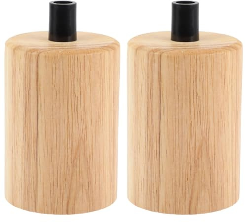 Hemobllo Lampenhalterung E27 Aus Holz Und Kunststoff Lampenfassung Zum Anschrauben Für Glühbirnen Geeignet Für Kronleuchter Und Innenbeleuchtung 2Er Set 7.50 X 10.40 X 5.20 Cm