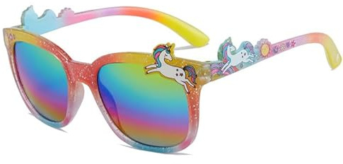 Gafas de Sol Unicornio para Niña y Niño 3 a 10 Años, Divertidas Infantiles con Protección UV400 para Playa, Jardín, Salidas y Fiestas de Cumpleaños