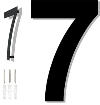 HKFENG 6 inch Large House Numbers Plates for Outside Floating Stainless Steel 304 Home Street Number Sign Door Numbers Screw On Address Door Number for Outside Easy to Install Matte Black