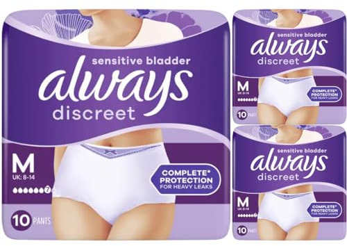 Discreet Inkontinenz Pants Plus M Binden Pads Damenbinden 10 STÜCK x 3 Packungen