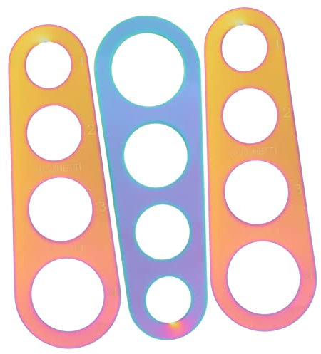 COLLBATH Spaghetti Ruler Pasta Portion Control Tool Stainless Steel 430 Metal Spaghetti Measurer with 4 Holes for Accurate Serving Size Kitchen Gadget 3pcs for Cooking and Meal Prep