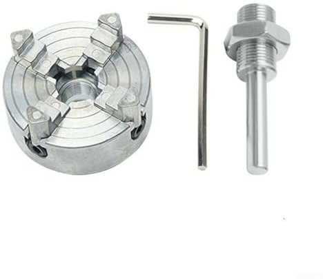 HEBEOT Mandrin de Tour, Auto-centrage en Acier à Haute teneur en Carbone pour mandrin de Tour, Mini mandrin de Tour à centrage Automatique pour Tour à Bois(A)