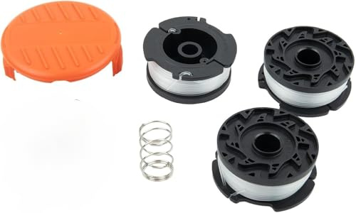 Daaxing Trimmer Spool Line and Cover Replacement Parts for Black and Decker Cap AF100 GL280, GL301, GL425, GL430, 3Pcs Strimmer Spool Line and 1Pcs Spool Cover Replacement