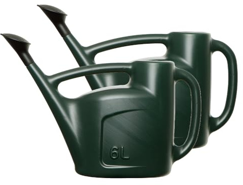 ZOPPER Watering Can With Rose Head Detachable Sprinkler for Outdoor & Indoor Hydrate Water Can for Garden Its compact design allows for easy storage - 6 Litter - Green - 2 Pack