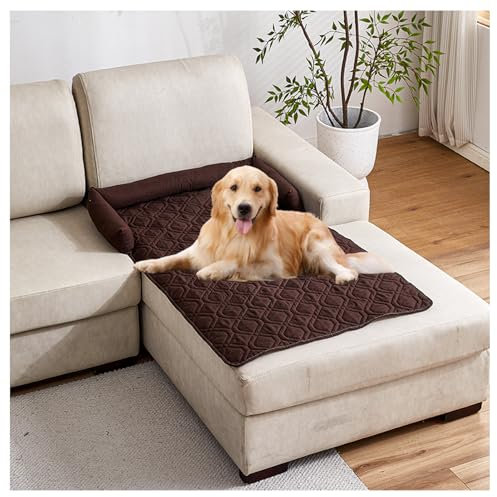 OREZAUQS Couchkissen für Hunde und Katzen Grosse Hundesofa Hundekissen Waschbar Hundedecke Sofa orthopädisches Hundebett (braun,75 * 120 cm)